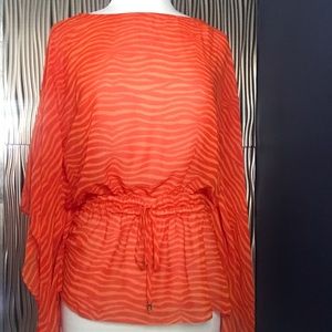 Michael Kors Orange zebra print blouse
